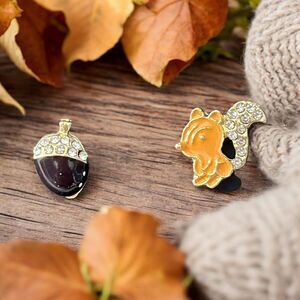 Adorable Squirrel Nut Stud Earrings - Cute and Quirky Tiny Cartoon Jewelry